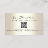 QR Code Gold Tropfen Erdbeeren Confection Dessert Visitenkarte (Rückseite)