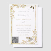 QR Code Gold Vellum Hochzeitsvorlage Pergament Einladungen (Versetzt)