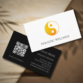 QR-Code Gold Yin Yang Symbol Heilung Wellness Visitenkarte