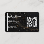 QR-Code Golden Black Beruflich Nail Technischer Visitenkarte (Vorderseite)