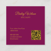 QR-Code Golden dots Muster modern Quadratische Visitenkarte (Rückseite)