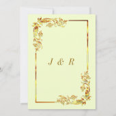 QR Code Golden Floral Gold Schriftart Einladung Ho (Rückseite)