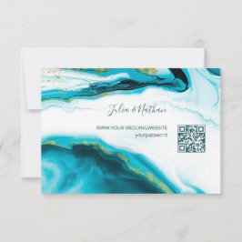 QR-Code | Goldmedaille Turquoise Beach Hochzeit RSVP Karte