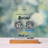 Qr-Code Google-Bewertungen Facebook Business Revie Acrylschild (Neutral)