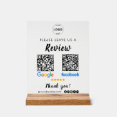 Qr-Code Google-Bewertungen Facebook Business Revie Acrylschild (Vorderseite)