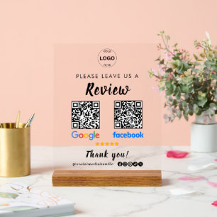 Qr-Code Google-Bewertungen Facebook Business Revie Acrylschild