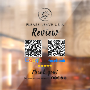 Qr-Code Google-Bewertungen Facebook Business Revie Fensteraufkleber