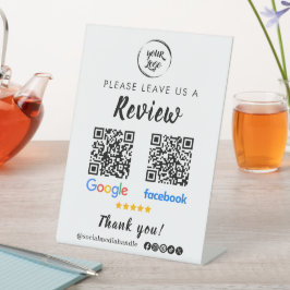 Qr-Code Google-Bewertungen Facebook Business Revie Sockelschild