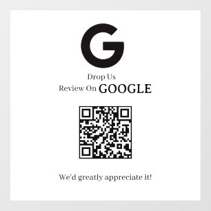 QR-Code Google Bewertungen Geschäftsschild Fensteraufkleber