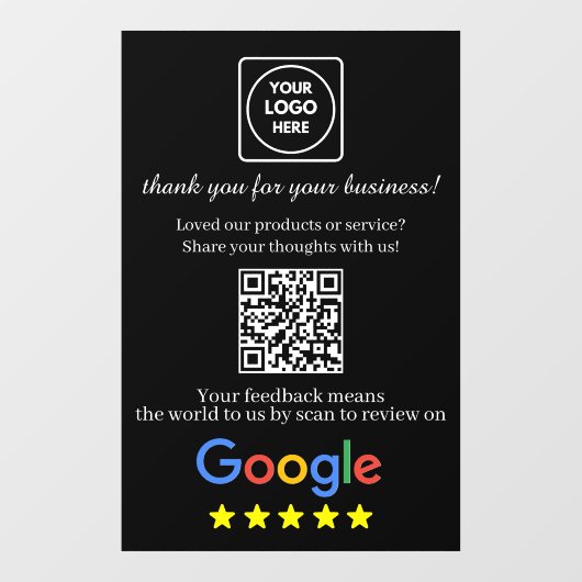 QR-Code Google Bewertungen Logo AI-Türschild Fensteraufkleber (Blatt)