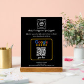 QR-Code Google-Bewertungs-Logo-Anzeige Acrylschild (Hochzeit)