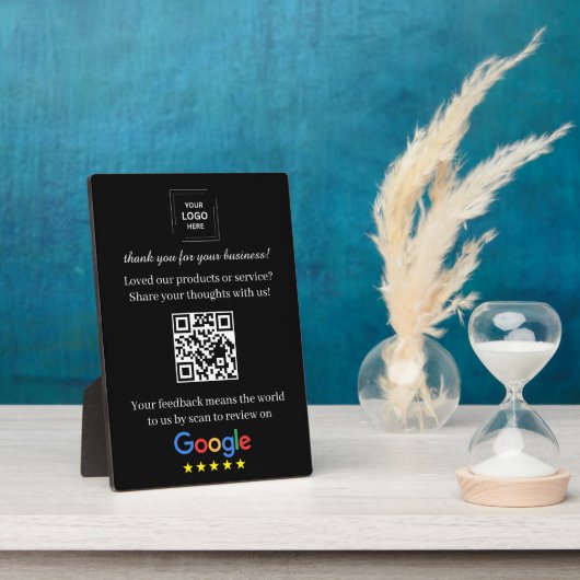 QR-Code Google-Review-Easel-Anzeigeformat Fotoplatte (Seite)