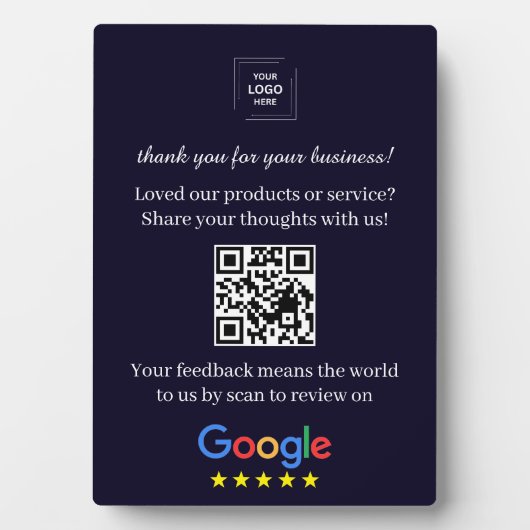 QR-Code Google-Review-Easel-Anzeigeformat Fotoplatte (Vorderseite)