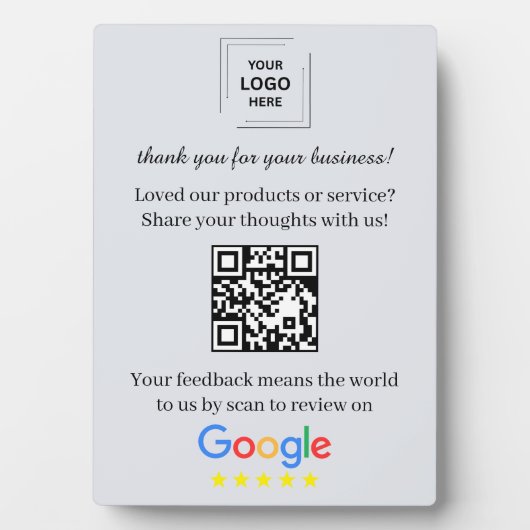 QR-Code Google-Review-Easel-Anzeigeformat Fotoplatte (Vorderseite)