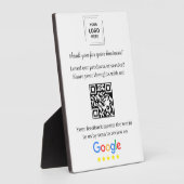 QR-Code Google-Review-Easel Tischstyle Fotoplatte (Seite)