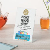 QR-Code Google Review Pedesting-Zeichen Sockelschild (In SItu)