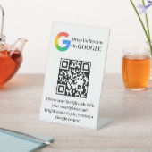 QR-Code Google Review Podest Display Stil Sockelschild (In SItu)