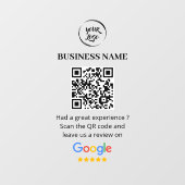 Qr Code Google Reviews Business Review Fensteraufkleber (Blatt)