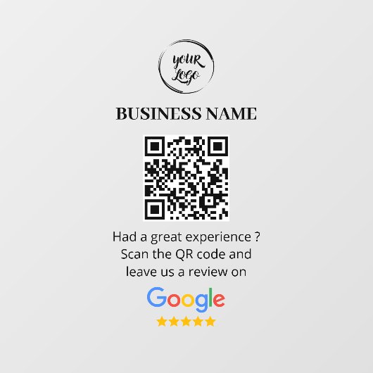 Qr Code Google Reviews Business Review Fensteraufkleber (Blatt)