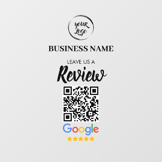 Qr Code Google Reviews Business Review Fensteraufkleber (Blatt)