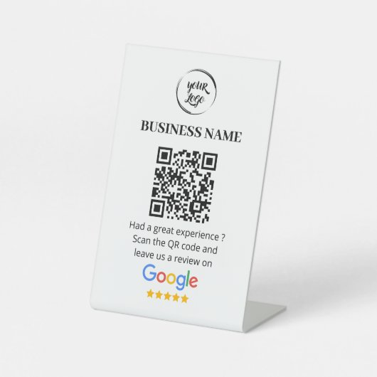 Qr Code Google Reviews Business Review Sockelschild (Vorderseite)