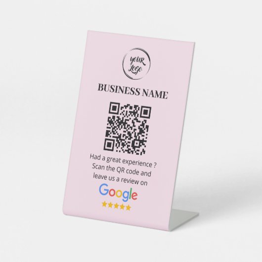 Qr Code Google Reviews Business Review Sockelschild (Vorderseite)
