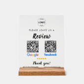 Qr Code Google Reviews Facebook Business Review Pe Acrylschild (Vorderseite)