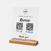 Qr Code Google Reviews Facebook Business Review Pe Acrylschild (Winkel)