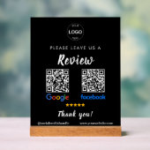 Qr Code Google Reviews Facebook Business Review Pe Acrylschild (Neutral)