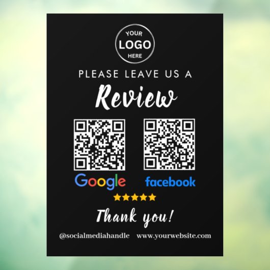 Qr Code Google Reviews Facebook Business Review Pe Fensteraufkleber (Blatt 3)