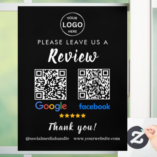 Qr Code Google Reviews Facebook Business Review Pe Fensteraufkleber (Zuhause)
