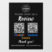 Qr Code Google Reviews Facebook Business Review Pe Fensteraufkleber (Blatt)