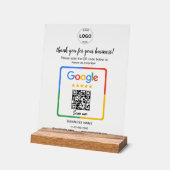 Qr-Code Google Rezensionen Firmenlogo Acrylschild (Winkel)