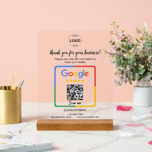 Qr-Code Google Rezensionen Firmenlogo Acrylschild