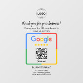 Qr-Code Google Rezensionen Firmenlogo Fensteraufkleber (Blatt)