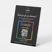 Qr-Code Google Rezensionen Firmenlogo Sockelschild (Vorderseite)