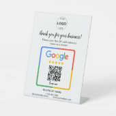 Qr-Code Google Rezensionen Firmenlogo Sockelschild (Vorderseite)