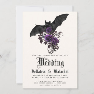 QR-Code-Goth-Bat-Tief-Amethyst-Purple-Rosen Einladung