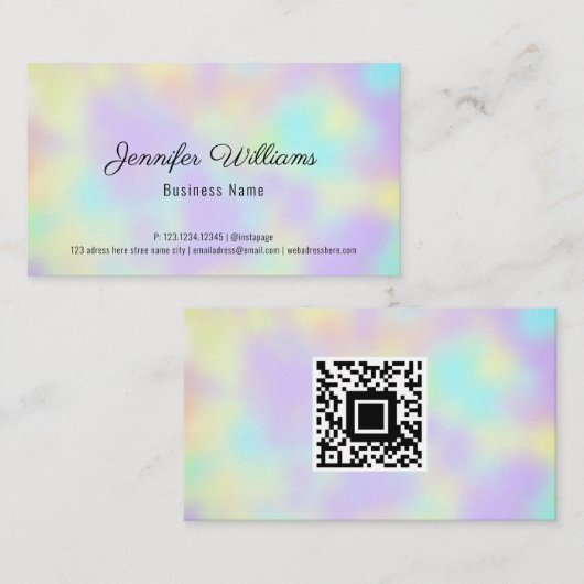 QR Code Gradient Modern Simple Visitenkarte (Vorne/Hinten)