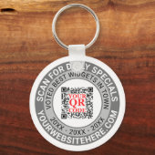 QR Code Grau Business Marketing Giveaway Promo Schlüsselanhänger (Vorderseite)