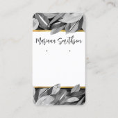 QR Code Grau Gold Foliage Ohrringe Display Card Visitenkarte (Vorderseite)