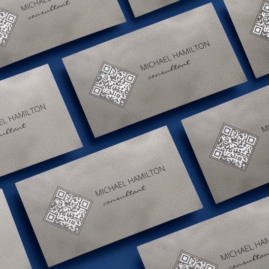 QR Code Grau Shimmer Business Card Visitenkarte