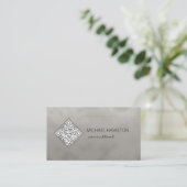 QR Code Grau Shimmer Business Card Visitenkarte (Stehend Vorderseite)