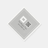 QR-Code Graues Business-Logo Minimalistisch Serviette (Ecke)