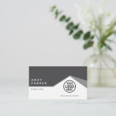 QR-Code | Graues reales Anwesen Visitenkarte (Stehend Vorderseite)