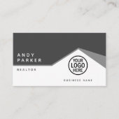 QR-Code | Graues reales Anwesen Visitenkarte (Vorderseite)