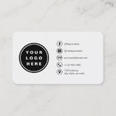 QR Code Gray Photo Visitenkarte (Rückseite)