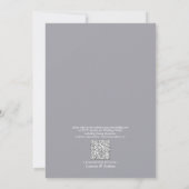 QR Code Gray Rustic Wood Lace Skript Hochzeit Einladung (Rückseite)