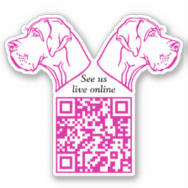 QR-Code Great Dane Vinyl Aufkleber
