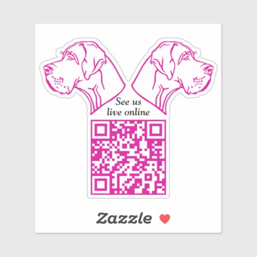 QR-Code Great Dane Vinyl Aufkleber (Blatt)